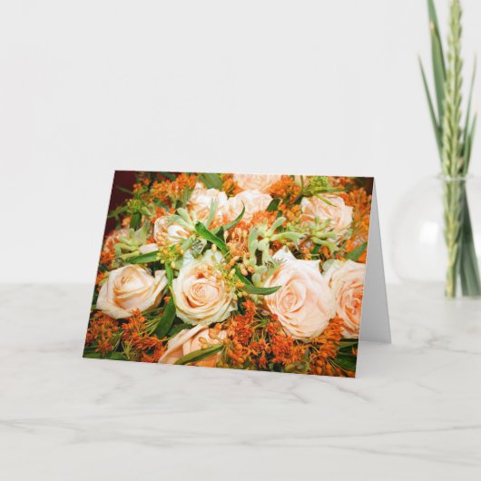 Carte Bouquet rose de pêche (Devant)