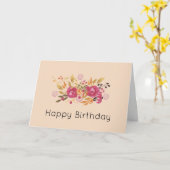 Carte Bouquet rose et orange de fleur sur l'arrière - (Fleur jaune)