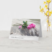 Carte Bouquet rose sur la sympathie du bois flotté (Fleur jaune)