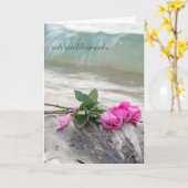 Carte bouquet rose sympathique sur bois flotté (Fleur jaune)