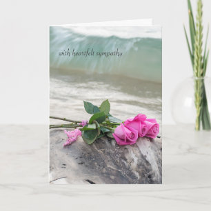 Carte bouquet rose sympathique sur bois flotté