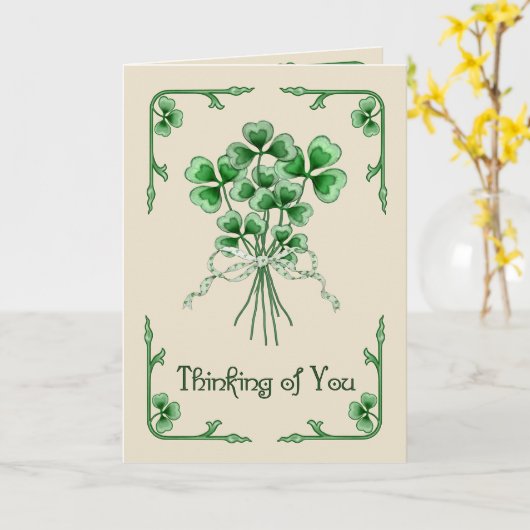 Carte Bouquet shamrock (Fleur jaune)