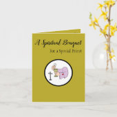 Carte Bouquet spirituel pour un prêtre (Fleur jaune)