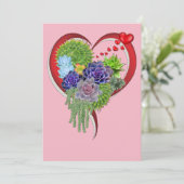 Carte Bouquet Succulent-mariage (Debout devant)