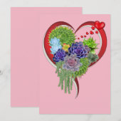 Carte Bouquet Succulent-mariage (Devant / Derrière)