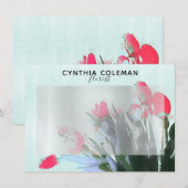 Carte Bouquet Tulipes Aquarelle Illustration Floriste (Devant / Derrière)