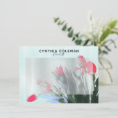 Carte Bouquet Tulipes Aquarelle Illustration Floriste (Debout devant)