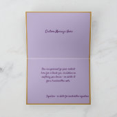 Carte Bouquet Violet Élégant Bordure Dorée (Intérieur)