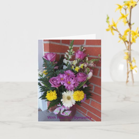 Carte Bouquets de fleurs, Sympathie du coeur, Elle (Fleur jaune)