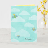 Carte bourdons dans le ciel estival (Fleur jaune)