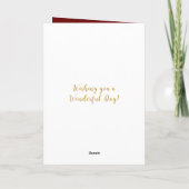 Carte Bourgogne et or ajouter photo fille anniversaire (Dos)