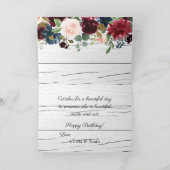 Carte Bourgogne Floral Elégant Rustique Aquarelle Annive (Intérieur)