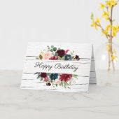 Carte Bourgogne Floral Elégant Rustique Aquarelle Annive (Fleur jaune)