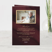 Carte Bourgogne & Gold Calligraphy Memorial Program (Dos)