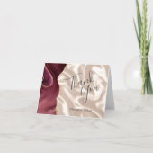 Carte Bourgogne Or Agate ivoire en soie Mariage Merci (Devant)