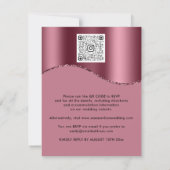 Carte Bourgogne QR Code Rose Mariage de la mariée rose (Dos)