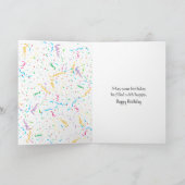 Carte Bouteille à vin Confetti pour fête d'anniversaire (Intérieur)