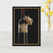 Carte Bouteille à vin fête des pères (Fleur jaune)