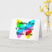CARTE BOUTEILLE COLORÉE 80E ANNIVERSAIRE (Fleur jaune)