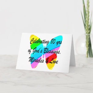 CARTE BOUTEILLE COLORÉE 80E ANNIVERSAIRE