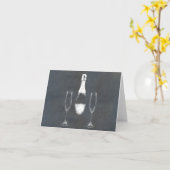 Carte Bouteille de champagne (Fleur jaune)