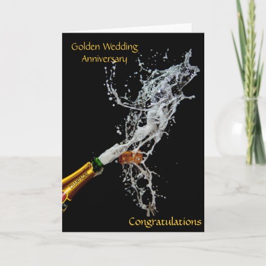 Carte Bouteille de Champagne	Anniversaire de mariage d'o (Devant)