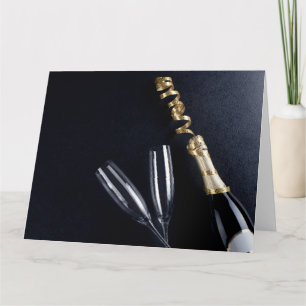Carte Bouteille de Champagne & Verres