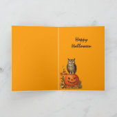 CARTE BOUTEILLE DE NUIT SUR HALLOWEEN CITROUILLE ET AUTO (Intérieur)