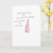 Carte bouteille de vin (Fleur jaune)