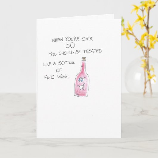 Carte bouteille de vin (Fleur jaune)