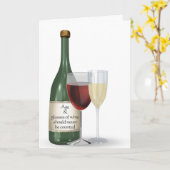 Carte Bouteille de vin Anniversaire (Fleur jaune)