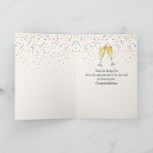 Carte Bouteille de vin et deux verres du 40e anniversair (Intérieur)