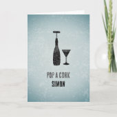 Carte Bouteille de vin - 'Faire sauter le bouchon' - Cél (Devant)