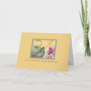 Carte Bouteille Watery Watercolor Rester en contact