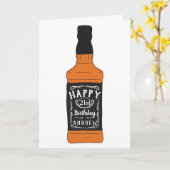 Carte Bouteille Whiskey 21e anniversaire Amateurs de Whi (Fleur jaune)