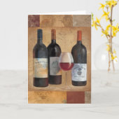 Carte Bouteilles à vin avec verre (Fleur jaune)