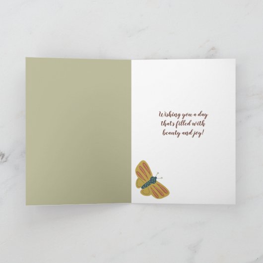 Carte Bouteilles d'art populaire Papillons Message perso (Intérieur)