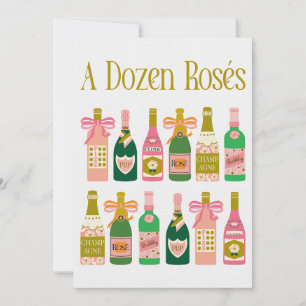 Carte Bouteilles de champagne rose Pop Fizz Clink
