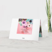 CARTE BOUTEILLES, ROSES TURQUOISES ROSES ET FLEURS D'ANÉ (Dos)