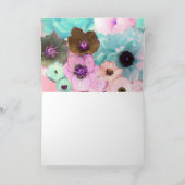 CARTE BOUTEILLES, ROSES TURQUOISES ROSES ET FLEURS D'ANÉ (Intérieur)