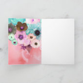 CARTE BOUTEILLES, ROSES TURQUOISES ROSES ET FLEURS D'ANÉ (Intérieur)