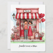 Carte Boutique de la douce Saint-Valentin Monogrammes pl (Devant)