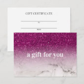 Carte Boutique de Maquillage de Salon Marbre Ombré Paill (Devant / Derrière)