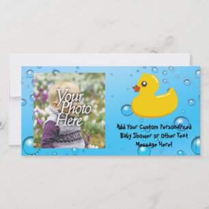 Carte Bouton en caoutchouc mignon / Bulles bleues