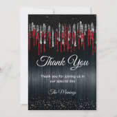 Carte Boutons de parties scintillant en argent noir et r (Devant)