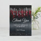 Carte Boutons de parties scintillant en argent noir et r (Debout devant)