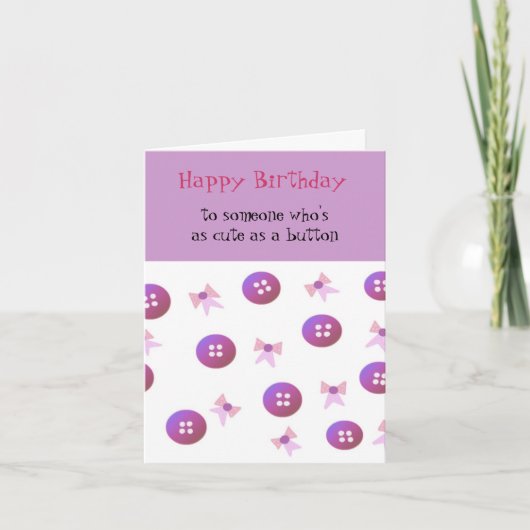 Carte Boutons et vaches d'anniversaire (Devant)