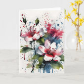 Carte Bouvardia - Fleurs à l'aquarelle (Fleur jaune)