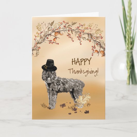 Carte Bouvier des Flandres Amusant Casquette Thanksgivin (Devant)