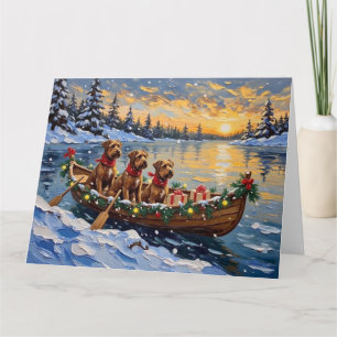 Carte Bouvier des Flandres Bateau de Noël des Fêtes